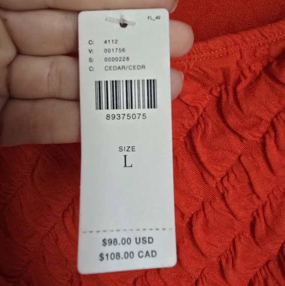 Anthropologie New Maeve Long Sleeve Modern Popcorn Crop Top Womens Size Large - Picture 10 of 12